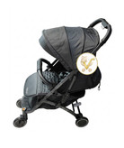 Maeler Elegant black silver stroller 4 shock absorber metal wheels