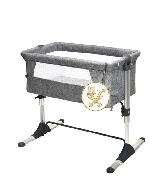 Zooye bedside crib with aluminum frame and adjustable height