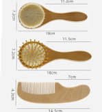 Philips Avent Baby Wooden Hair Brush Set 3PCS – Natural Soft Bristle Newborn Brush, Wooden Comb & Massage Brush – Eco-Friendly, Safe for Sensitive Scalp, Original