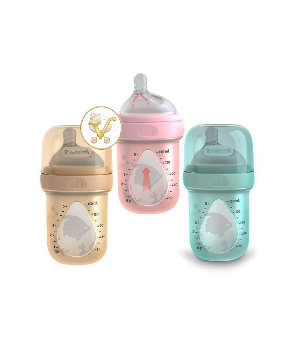 شیشه‌شیر بیبی‌سیل Elegant150ml با فناوری Seal Bottle — ضد نفخ و ضد کولیک — سیسمونی ویونا